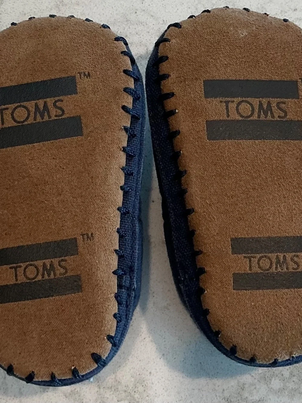 TOMS Booties Shoes Size 3 Navy Blue Canvas Baby Crib Alpargata